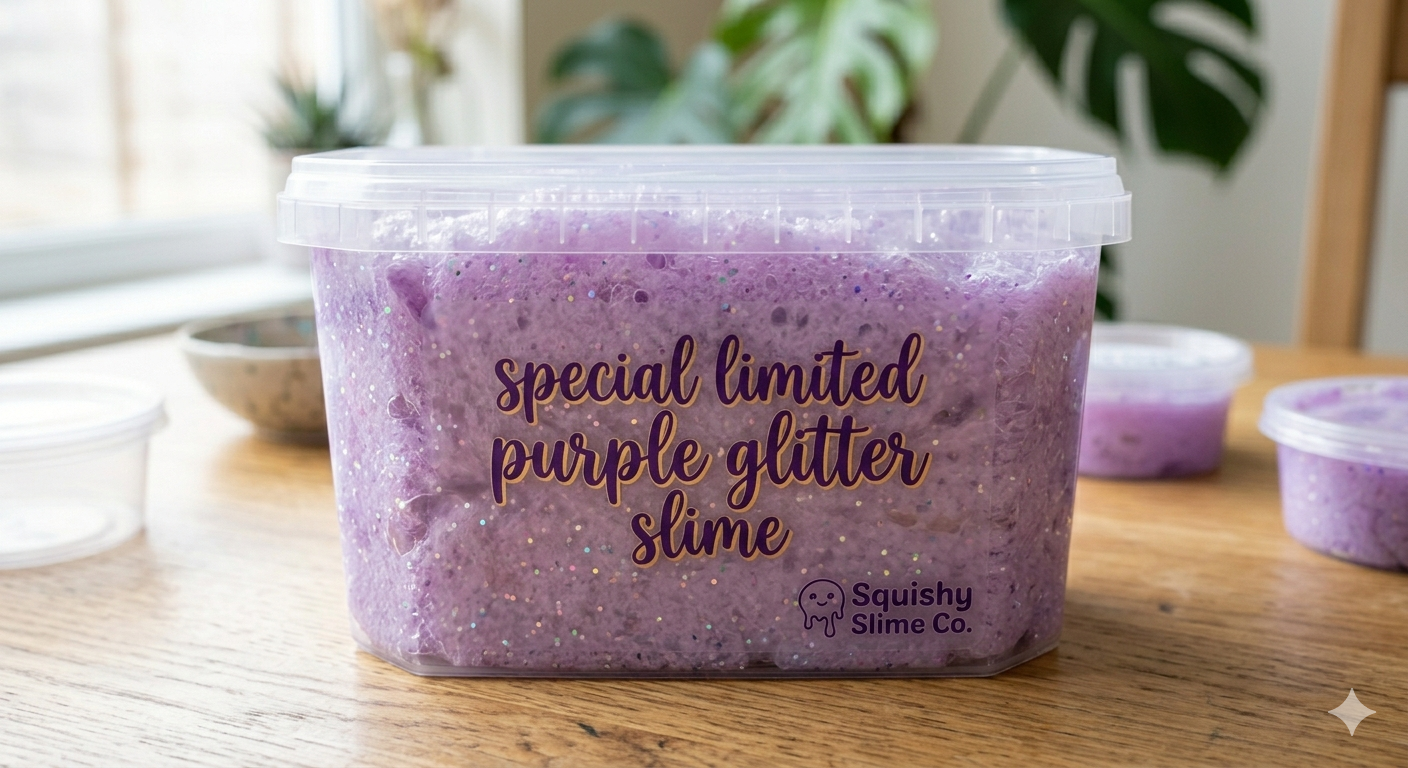 Special limited purple glitter slime